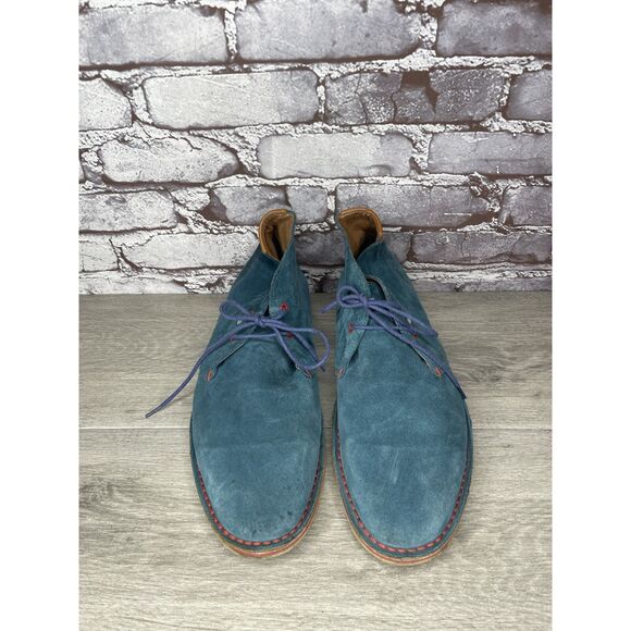 Ted Baker London Blue Suede Leather Lace Ankle Chukka Boots Men’s Sz 44EU/11M US - Picture 15 of 16